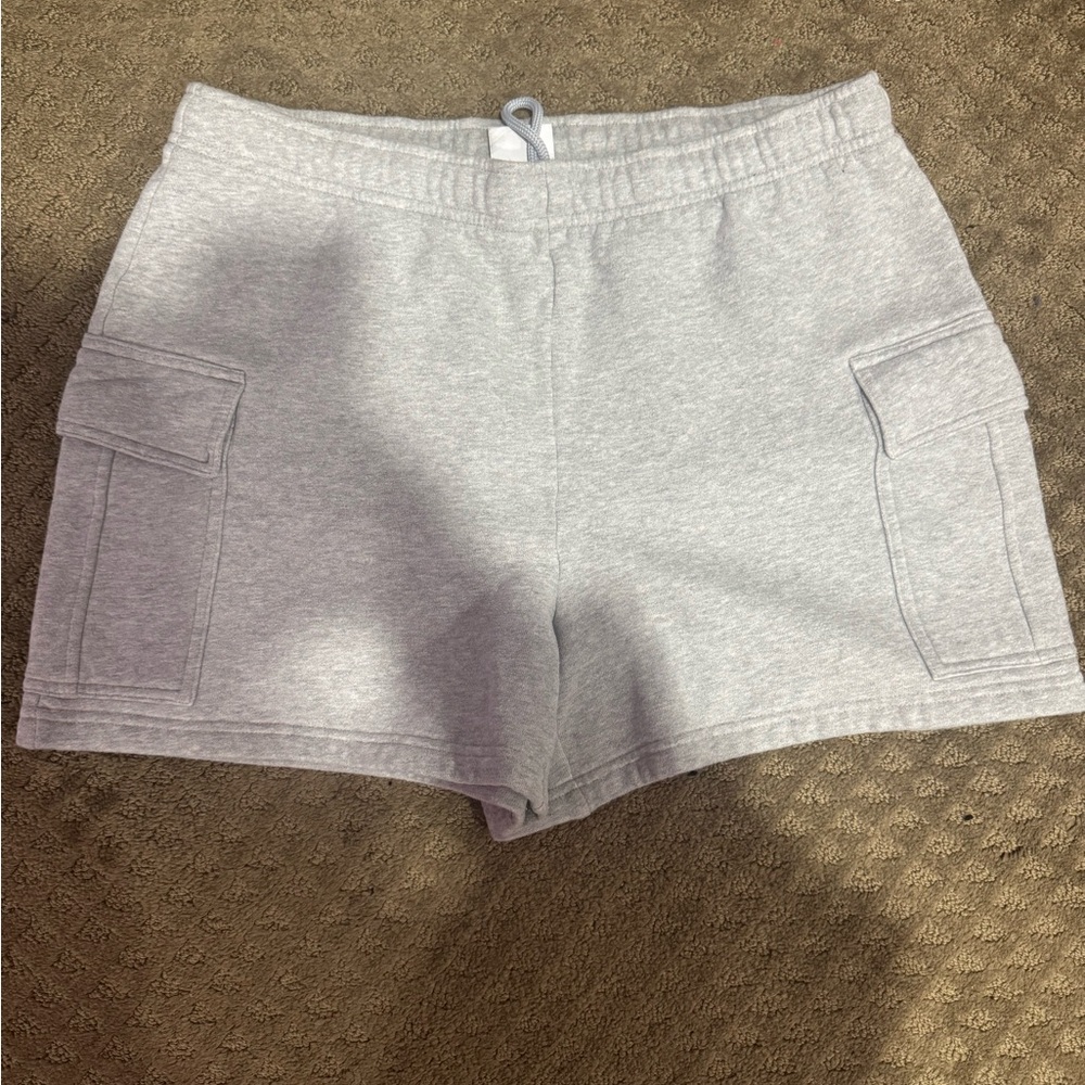 Aritzia Gray Cargo Shorts with Elastic Waistband